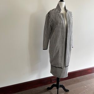 Hounds tooth skirt suit black/cream
